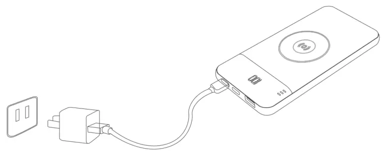 U-ANGEL H100BWA Wireless Power Bank - Wired charging