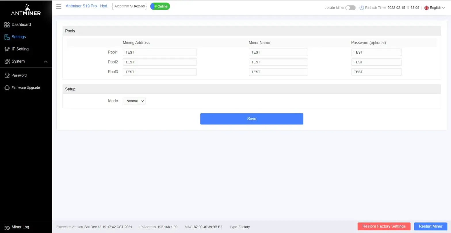 BITMAIN AntMiner S9 Pro Hydro Server - Configuring the Server 1