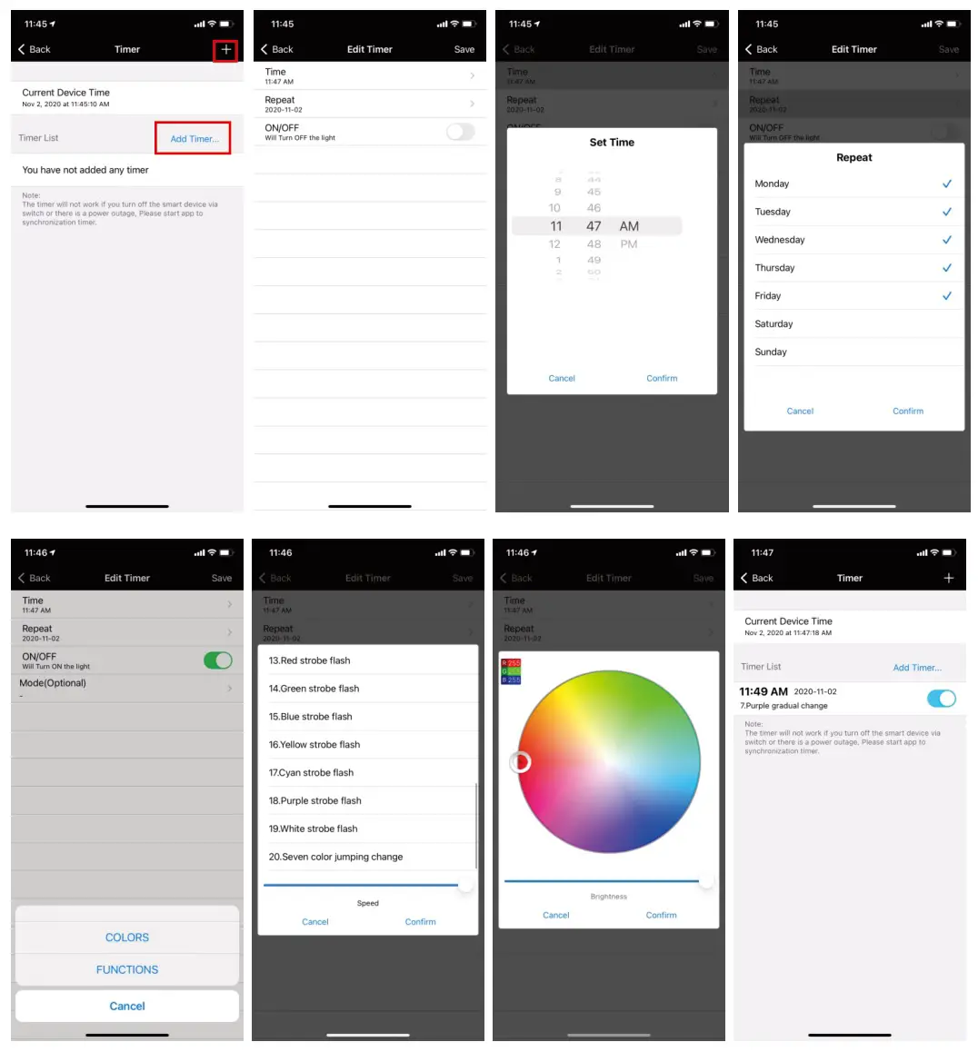 Shenzhen LX-RGBI LED Controller - Light timer