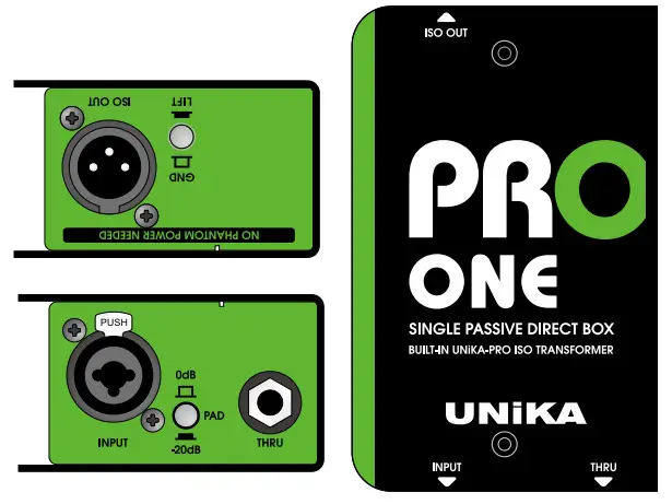 UNIKA PRO ONE Pro Series Audio Interface Single Passive Direct Box