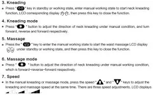 FIG 6 Operational instructions for massage procedures