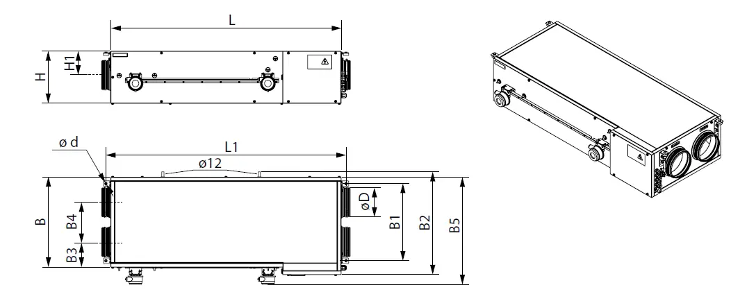 VENTS VUE 300 PBE EC Heat and Energy Recovery Air Handling Unit FIG 2