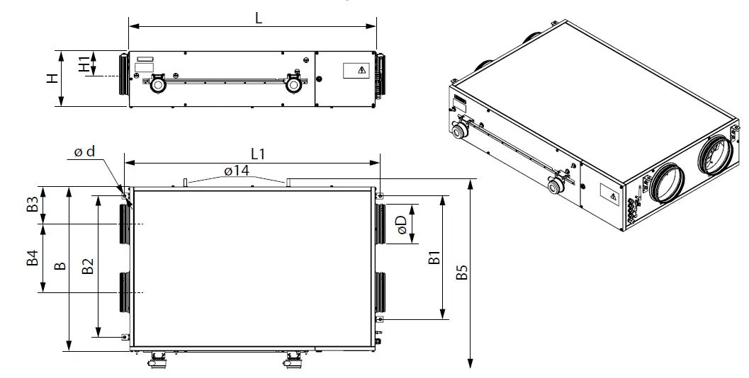 VENTS VUE 300 PBE EC Heat and Energy Recovery Air Handling Unit FIG 3