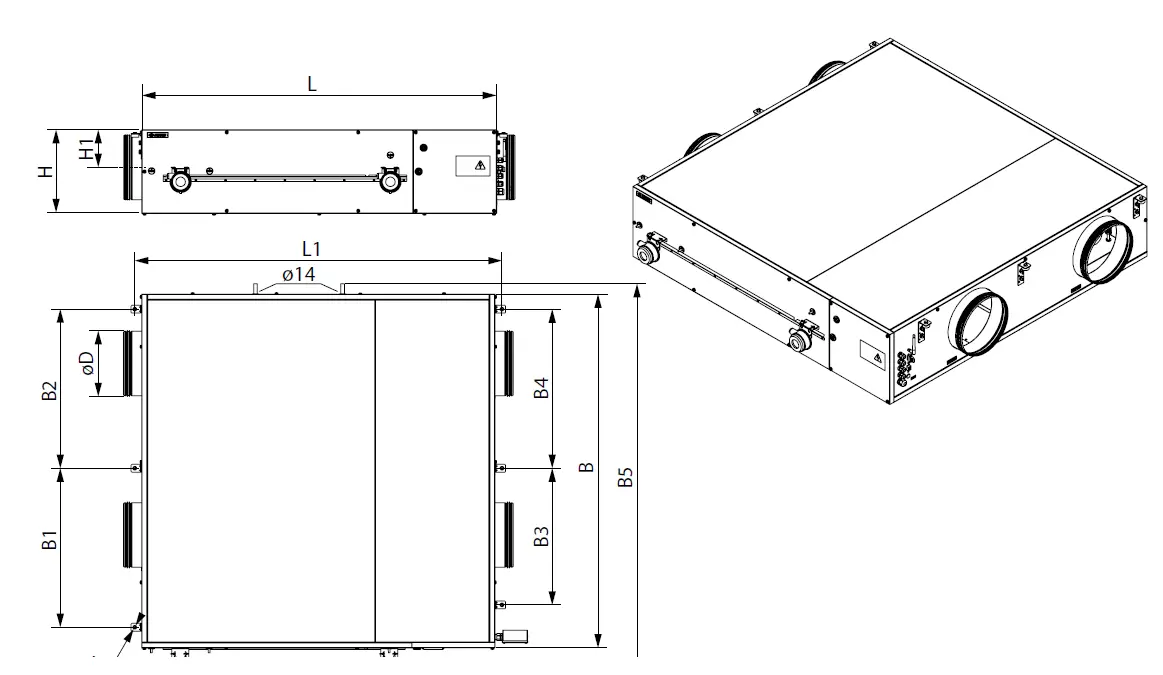 VENTS VUE 300 PBE EC Heat and Energy Recovery Air Handling Unit FIG 4