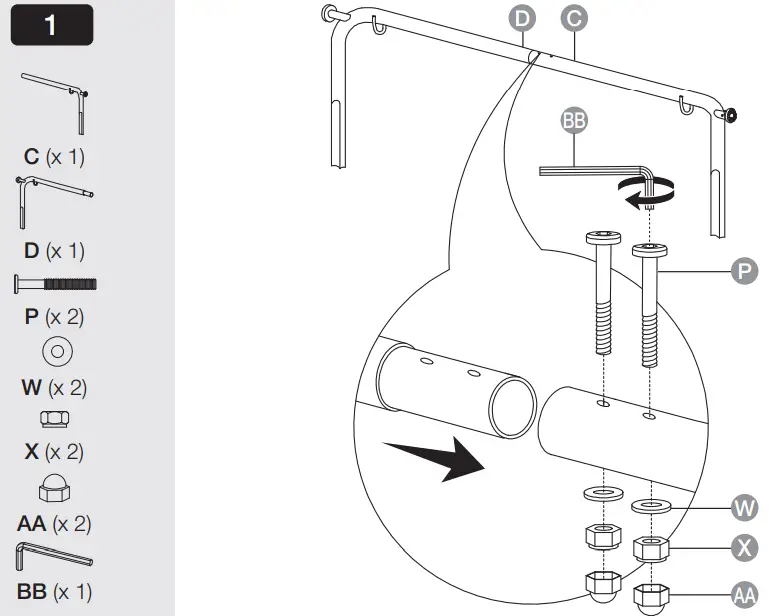 amazonbasics Outdoor 3-Seat Striped Patio Swing - Over view