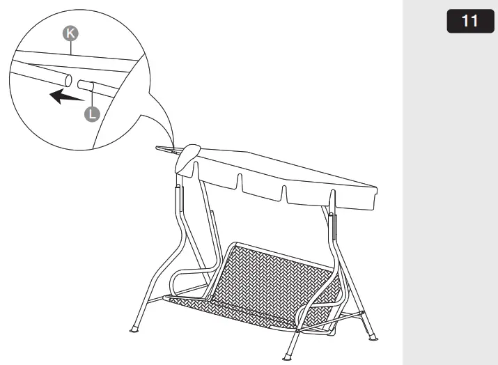 amazonbasics Outdoor 3-Seat Striped Patio Swing - Overview 11