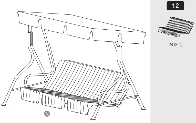 amazonbasics Outdoor 3-Seat Striped Patio Swing - Overview 12