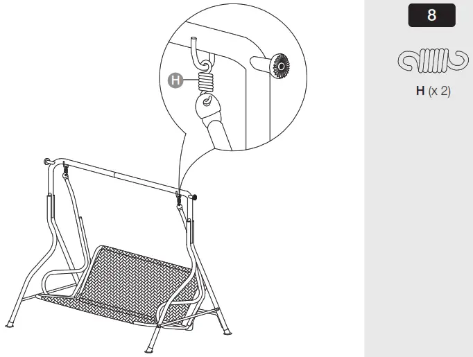 amazonbasics Outdoor 3-Seat Striped Patio Swing - Overview 8