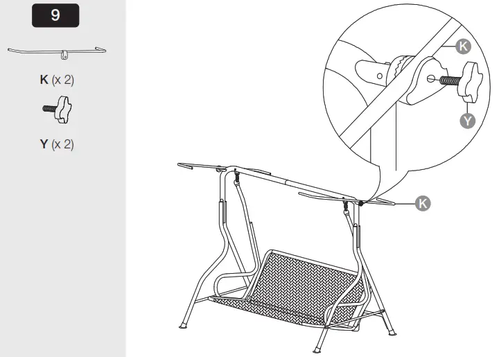 amazonbasics Outdoor 3-Seat Striped Patio Swing - Overview 9