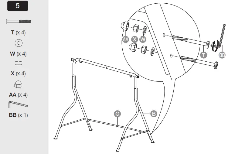 amazonbasics Outdoor 3-Seat Striped Patio Swing - Overview5