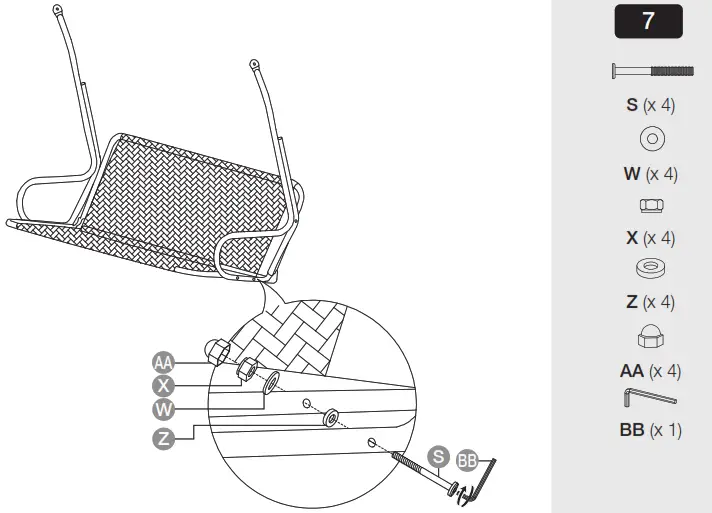 amazonbasics Outdoor 3-Seat Striped Patio Swing - Overview7