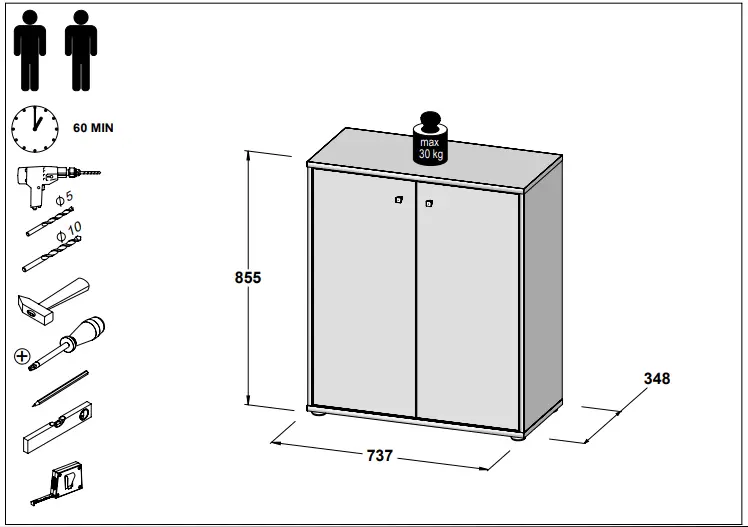 T2KK60 Tempra 2Forte chest of drawers fig 1