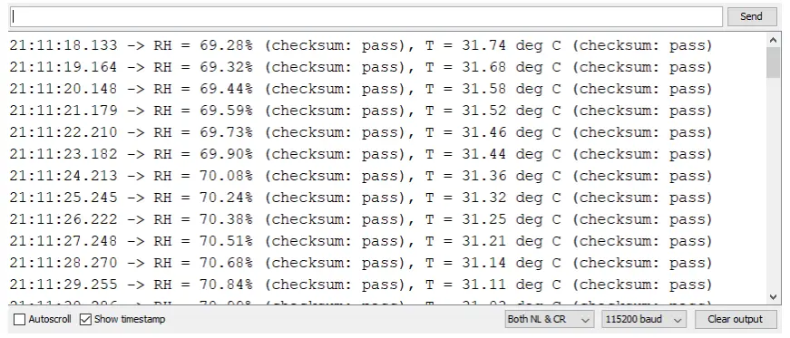 RAK1901 WisBlock Temperature and Humidity Sensor - temperature