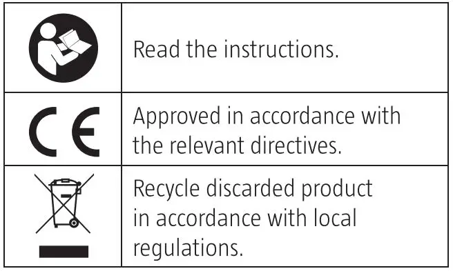 MEEC TOOLS POLISHING MACHINE 1100 W User Manual - Symbols