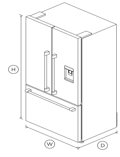 FISHER PAYKEL RF201ACUSX1 N Freestanding French Door Refrigeratorfig1Freezer-