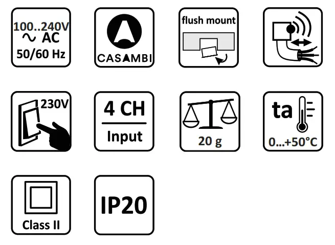maintronic CI4 AC Casambi Input Controller 4CH - fig