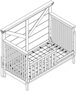 oxford BABY 11595 RHINEBECK 4 IN 1 CONVERTIBLE CRIB