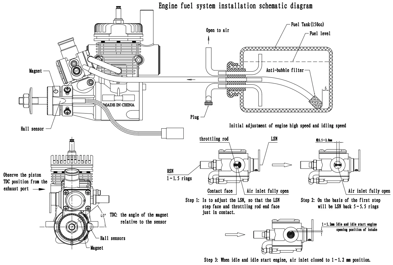 ngh GT9 Pro Two Stroke Petrol Engine - Diagram 3