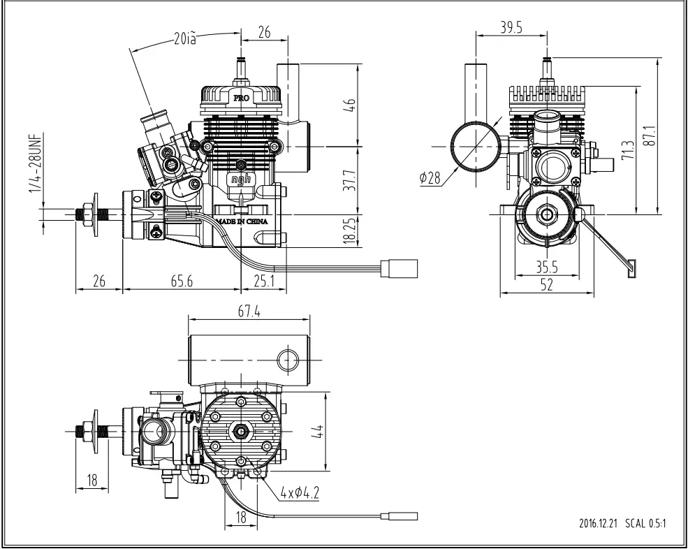 ngh GT9 Pro Two Stroke Petrol Engine - Diagram 5