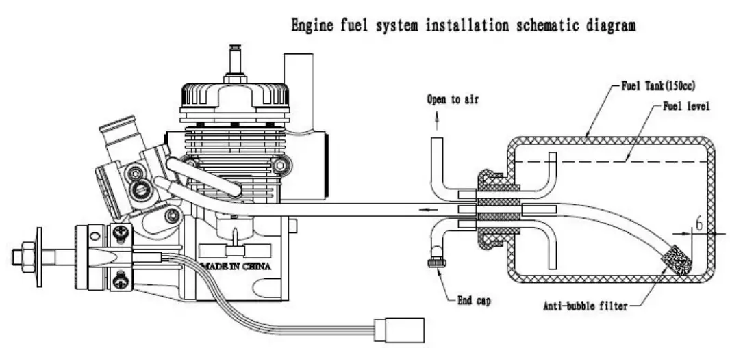ngh GT9 Pro Two Stroke Petrol Engine - Diagram