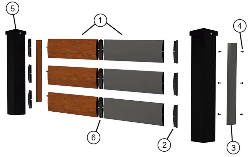 MARANO Convex Fully Modular Aluminium Fencing System - FIG 1