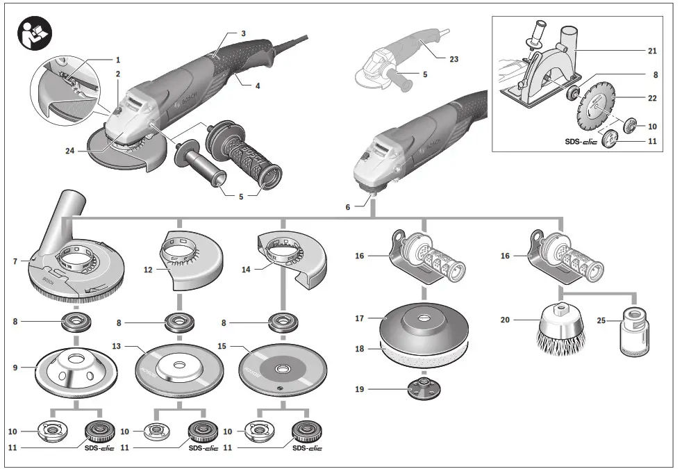BOSCH GWS Professional Angle Grinder - Figure 1