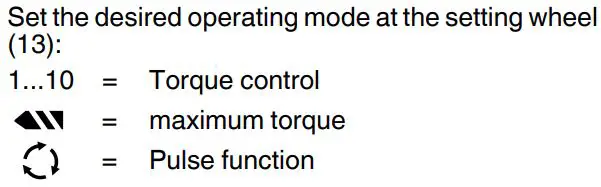 metabo BS 18 LTX BL I Cordless Drill Screwdriver Instruction Manual - Set the desired operating mode at the setting wheel