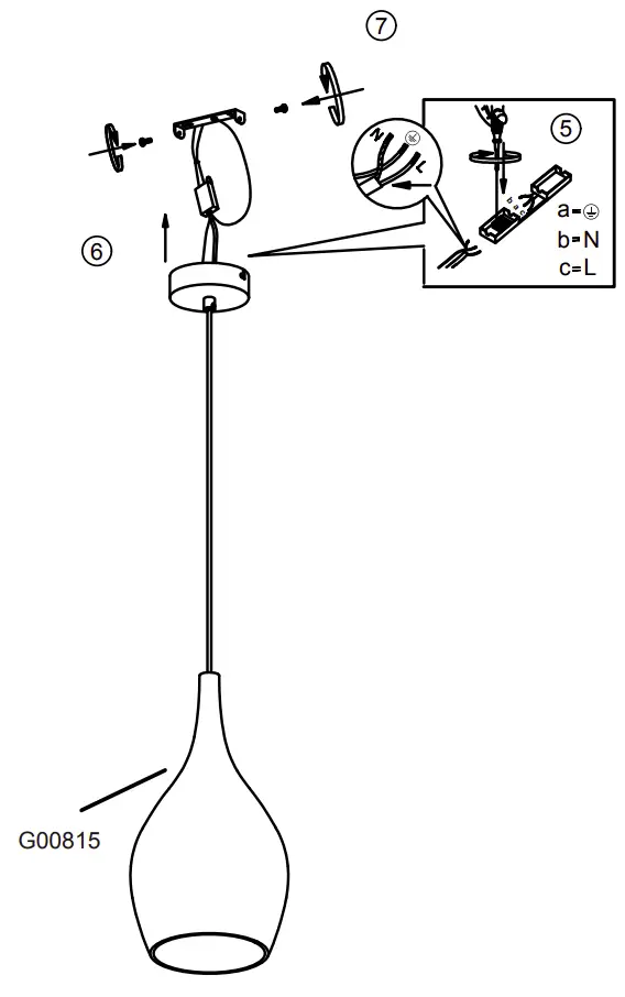 2061-17 Pilua Pendant Lamp Installation illustration