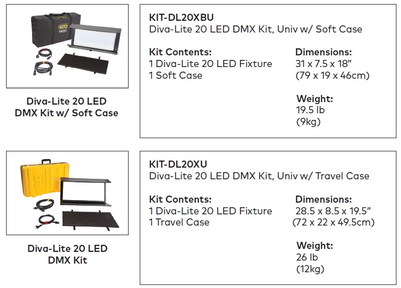 KINO FLO DIV-LX20U Diva-Lite LED DMX Fixture 3
