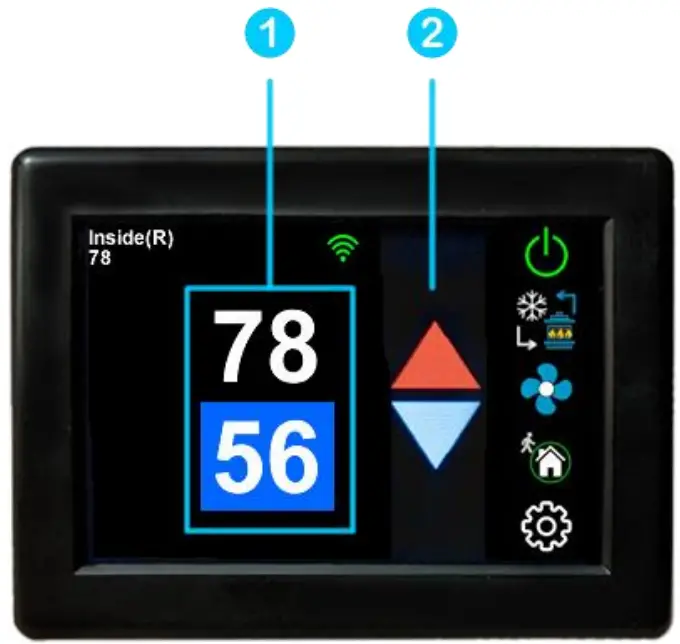 micro Air EasyTouch 352 Thermostat - Away screen