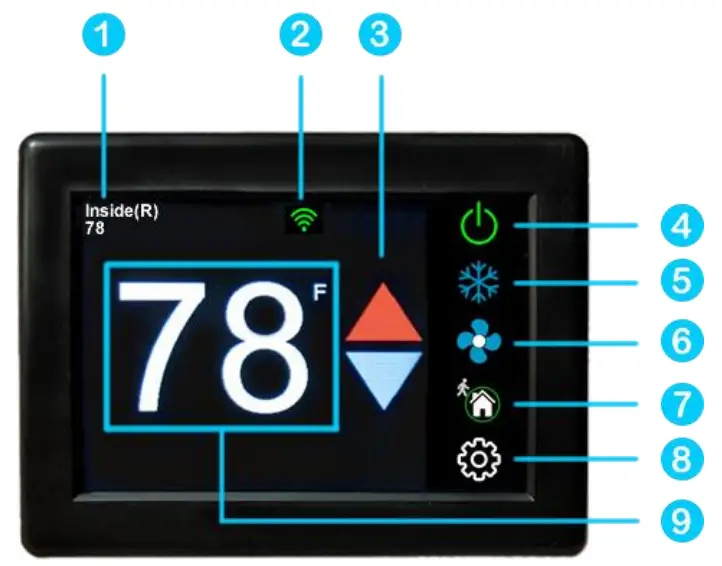 micro Air EasyTouch 352 Thermostat - Main screen