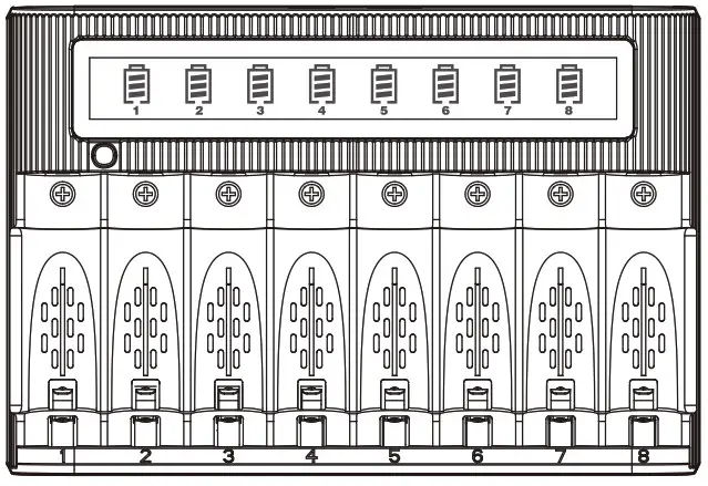 EBL TB 6809 8 Slots Rechargeable Battery - Cover