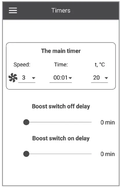 VENTS MICRA 200 ERV WiFi single room air handing units - mode settings