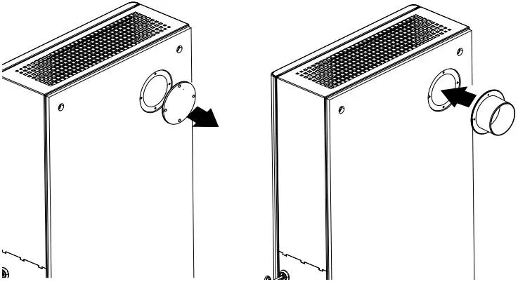 VENTS MICRA 200 ERV WiFi single room air handing units - spigot on its place
