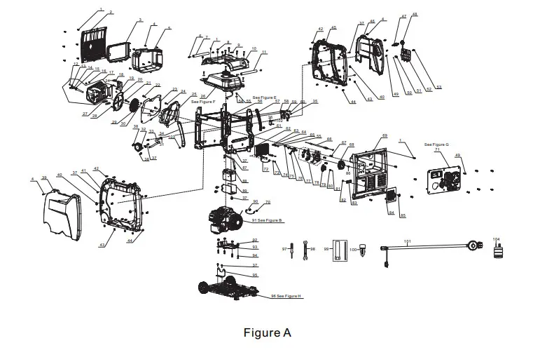 CHAMPION 201080 4650W Dual FUEL ELECTRIC START INVERTER GENERATOR - INVERTER GENERATOR PARTS DIAGRAM