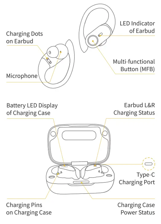 GOLREX T59 True Wireless Earbuds - fig 1