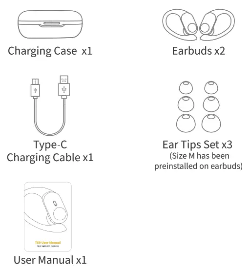 GOLREX T59 True Wireless Earbuds - fig