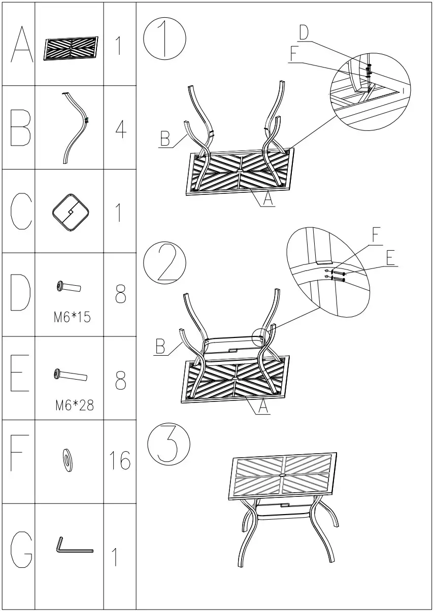 MEDDEM MEOGFTS08 Patio Dining Sets - Figure 1