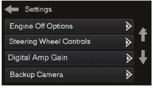 Metra 95-6552B ISO DDIN radio provision - Settigs screen cont.