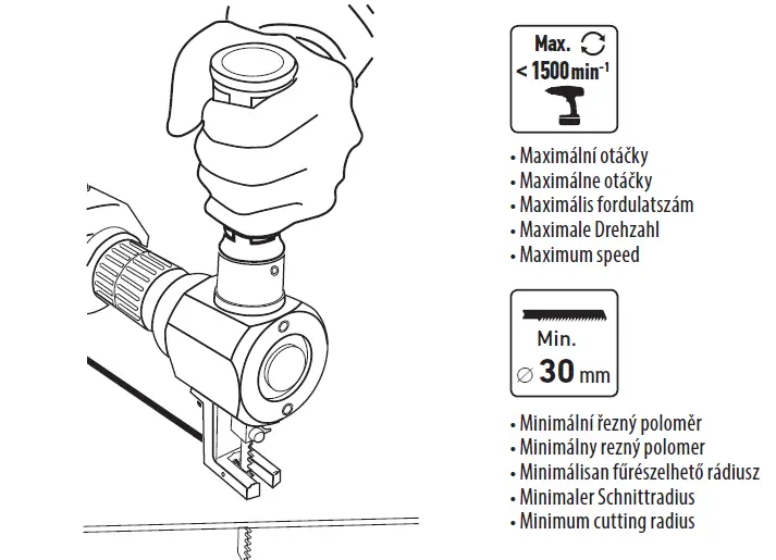EXTOL PREMIUM 8813654 Sheet Metal Nibbler and Jigsaw Drill Attachment 6