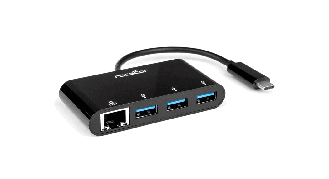 Rocstor Y10a251-b1 4 Port Usb Type-c Hub With Gigabit Ethernet User Manual