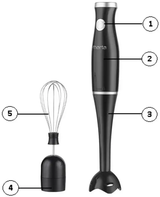 marta MT KP1595A Hand Blender - Description