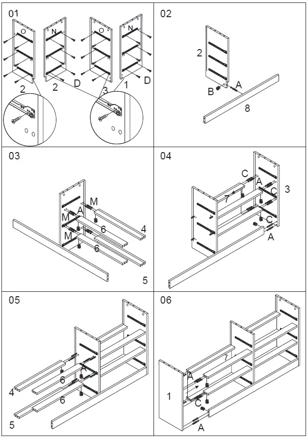 FUFU GAGA KF200068 Storage chest Gray 6-Drawer 4