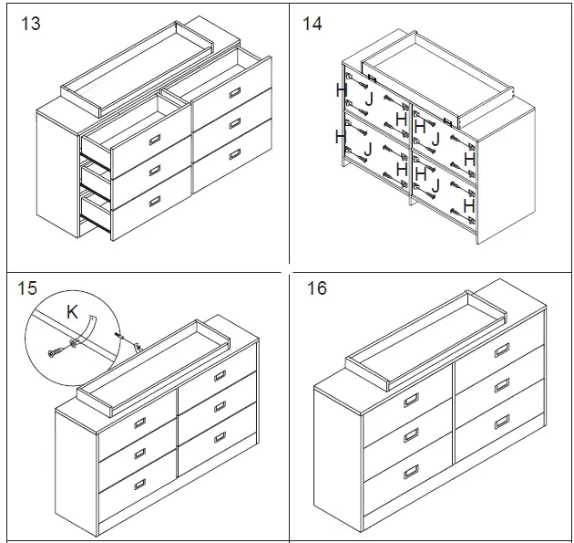 FUFU GAGA KF200068 Storage chest Gray 6-Drawer 6