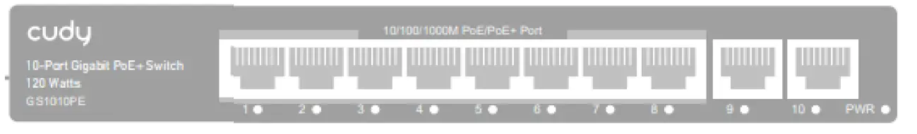 cudy GS1010PE 10-Port Gigabit PoE Plus Switch