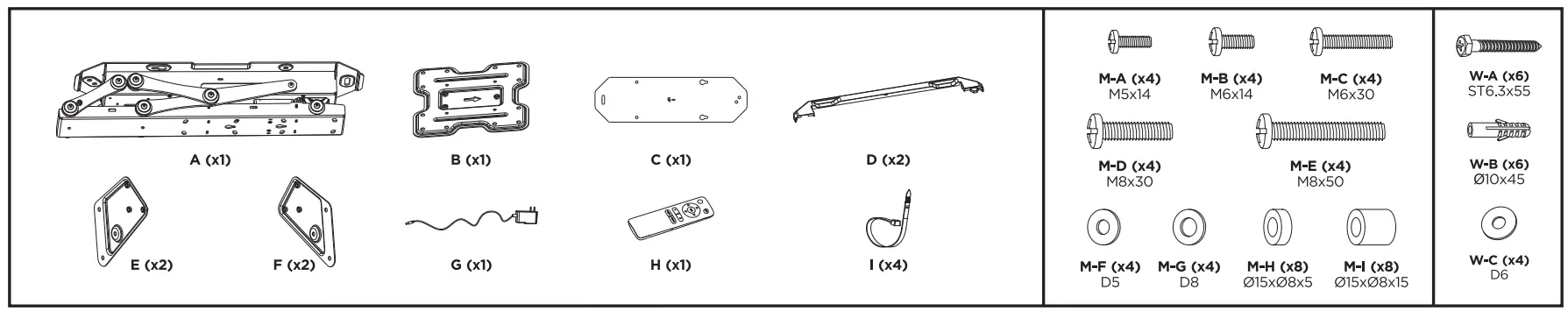 SpeaKa PROFESSIONAL SP-TVCM-510 Motorised TV Ceiling Mount - Figrue 1