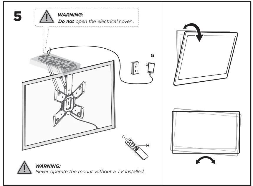 SpeaKa PROFESSIONAL SP-TVCM-510 Motorised TV Ceiling Mount - Figrue 6