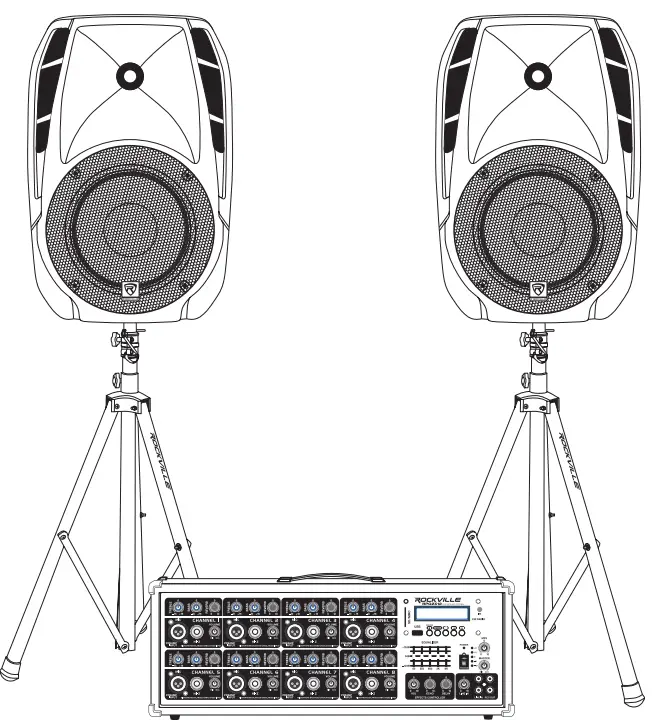 ROCKVILLE RPG2x12 Portable PA System