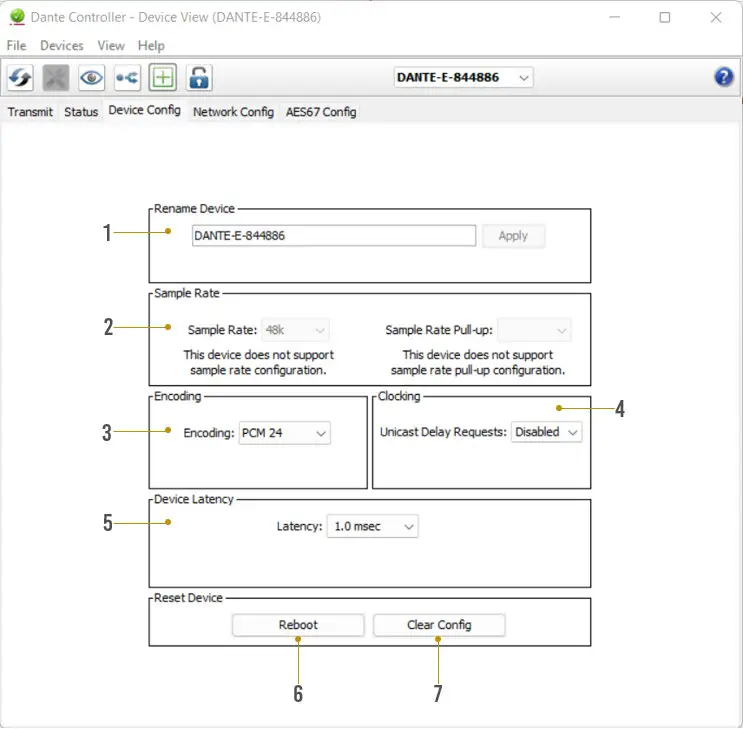 AVPro edge AC DANTE E 2 Channel Analog Audio Input Dante Encoder - Changing Device Name and Encoding Configuration