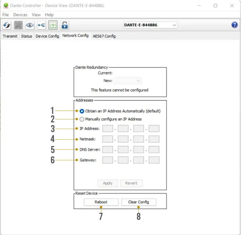 AVPro edge AC DANTE E 2 Channel Analog Audio Input Dante Encoder - Network Configuration